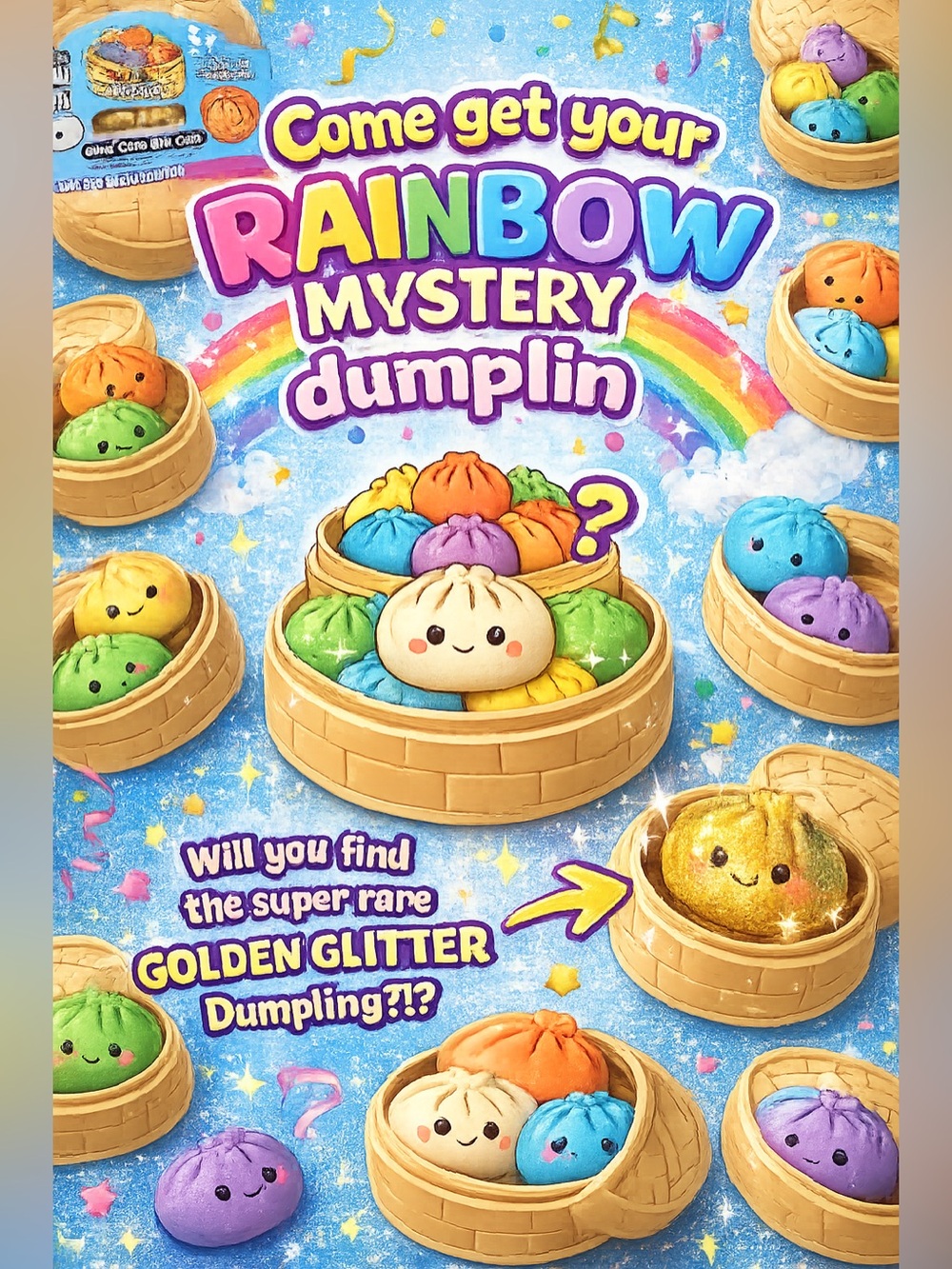 Rainbow Mystery Dumplin Kids Toy - Multicolor Surprise Plush